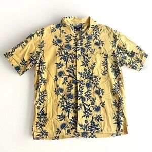 Polo Ralph Lauren 90s Hawaiian Short Sleeve Button Shirt Men‎ S Yellow Floral